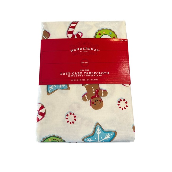 Wondershop Festive White Tablecloth with Holiday Motifs - Picture 2 of 4